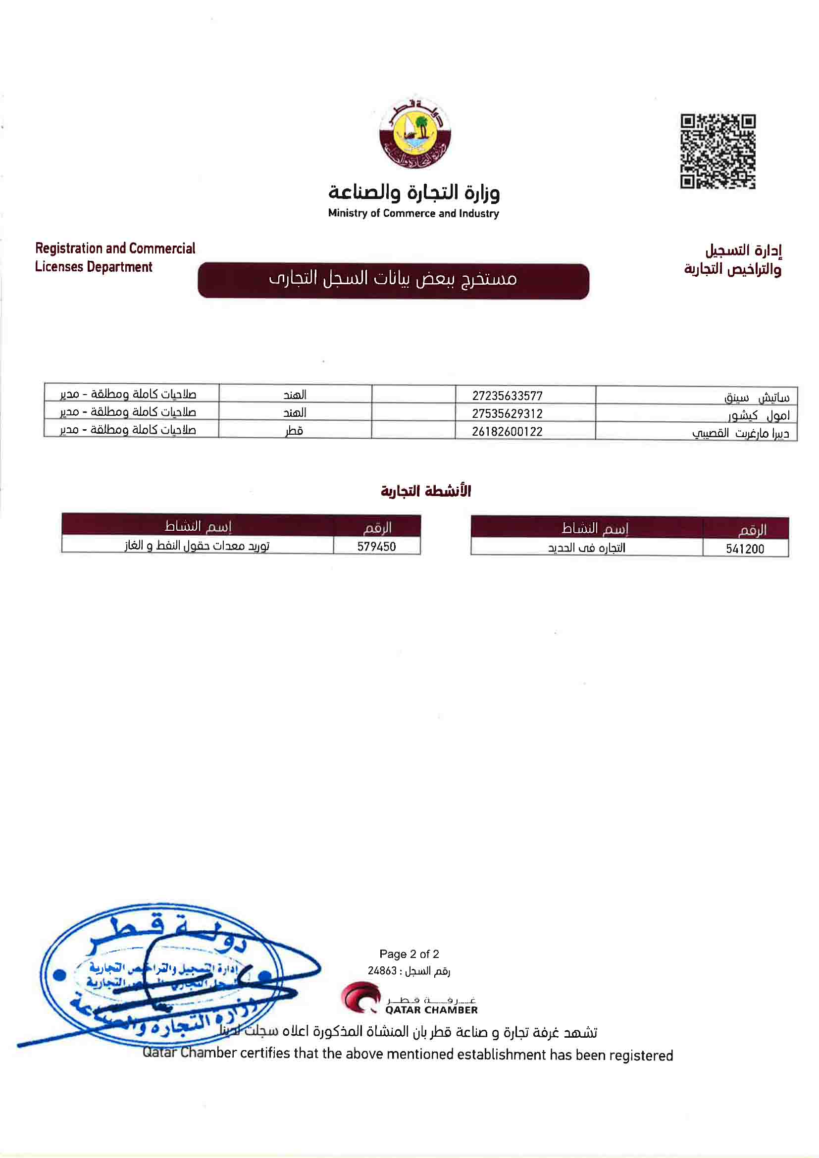 Registration and Commercial License